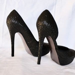 Charles platform Sky-High Pumps Glitter Platform Black